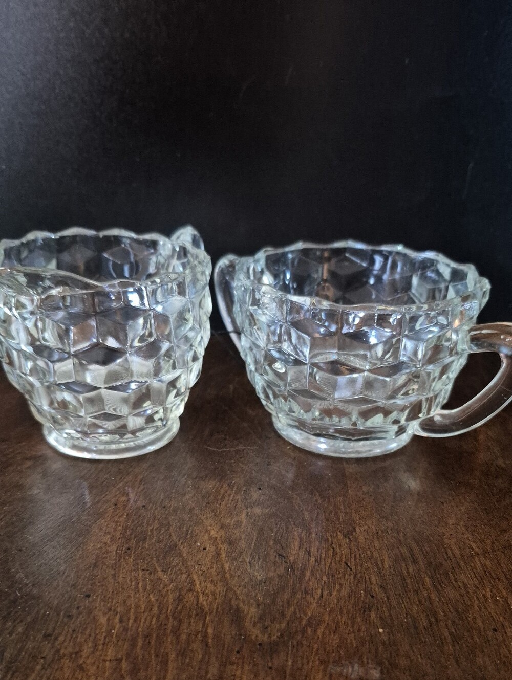 Vintage Fostoria Cream And Sugar